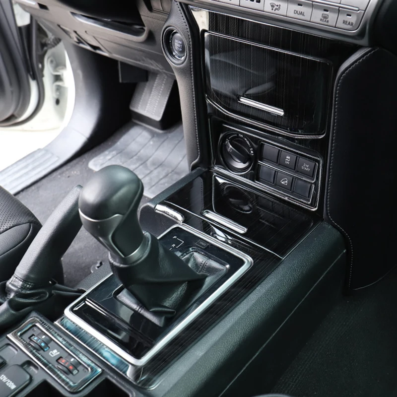 Для Toyota Land Cruiser Prado FJ150 2018 2020 черная титановая внутренняя отделка из нержавеющей