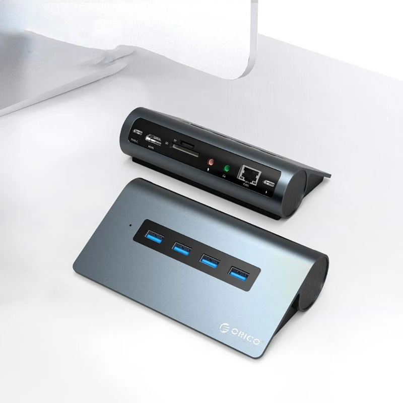 Orico 11 в 1 USB-C концентратор адаптер мульти HDMI USB3.0 PD 60 Вт RJ45 кардридер аудио OTG адаптер док USB разветвитель для MacBook huawei