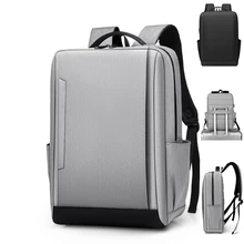 

Black Grey Laptop Backpack School Bag USB Rucksack Computer Bagpack Travel Daypack College Students Leisure Backpack Mochila