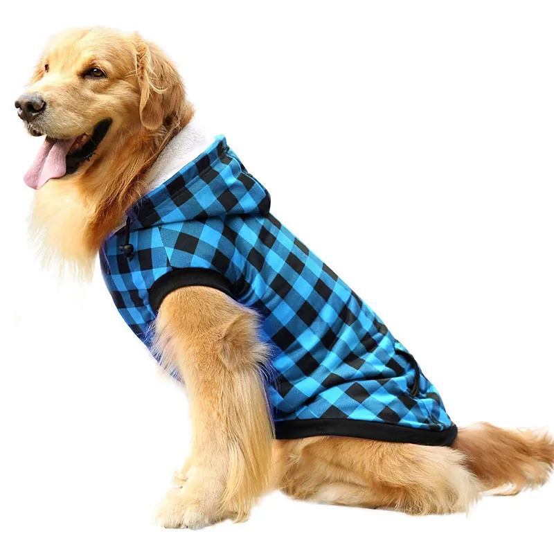 

Autumn Winter Dog Clothes Pet Clothing Labrador Medium Large Big Dog Plaid Two-legged Coat Samoyed Husky Ropa Para Perro Jackets
