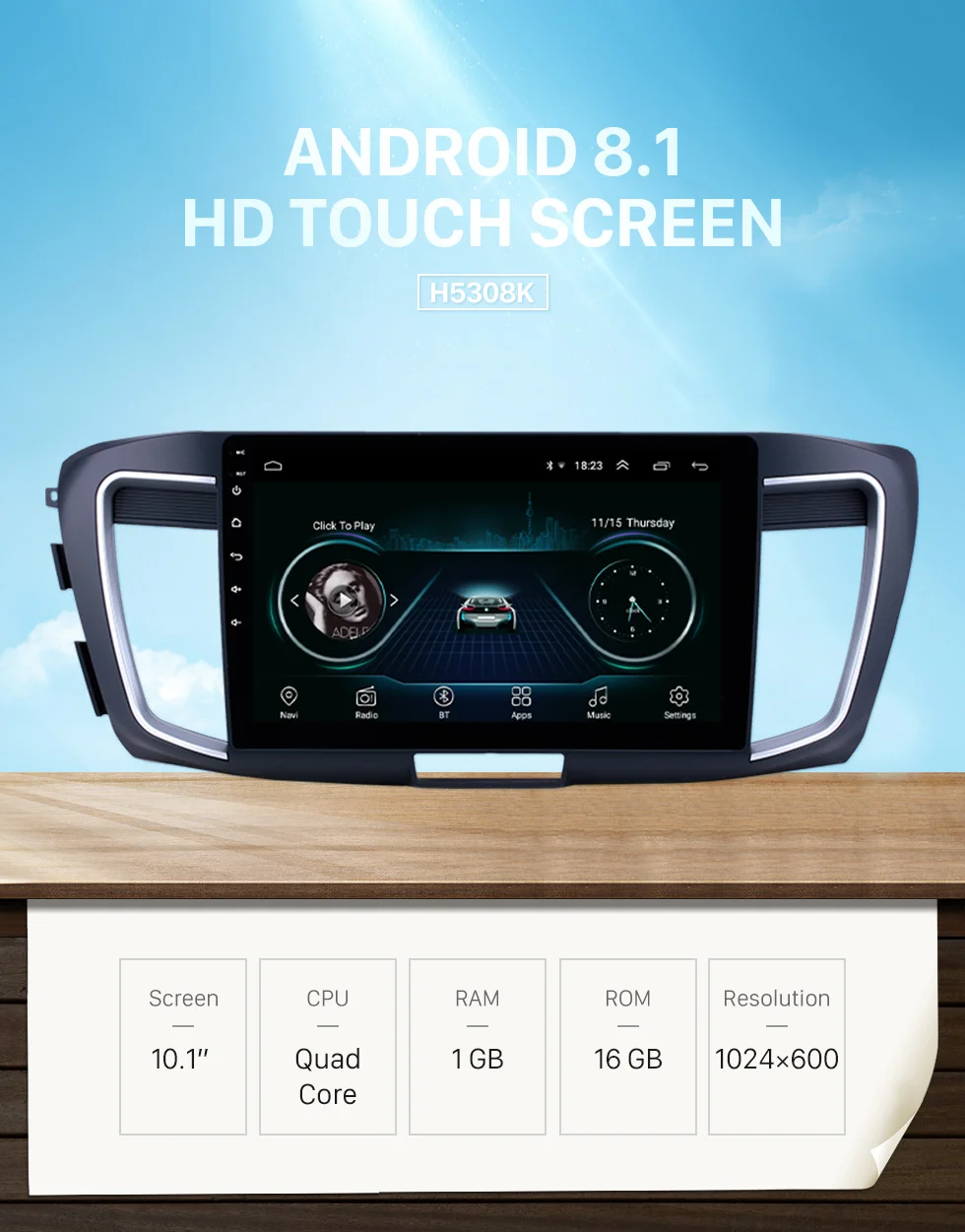 Flash Deal Seicane 10.1 inch Android 8.1 Car GPS Navigation Radio Stereo for 2013 Honda Accord 9 2.0L Low version Unit support Carplay TPMS 0