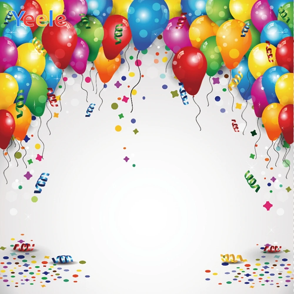 

Yeele Colorful Balloons Ribbons Bokeh Birthday Party Decor Child Photography Backgrounds Photographic Backdrops for Photo Studio