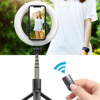 

2020 selfie ring light wireless Bluetooth selfie stick mini tripod Handheld Extendable selfie stick With Remote