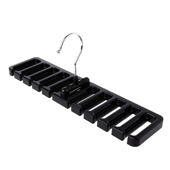 

10 grid Storage Rack Tie Belt Scarf Rack Organizer Closet Wardrobe Space Saver Tops Bra Rotating Hanger Holder with Hook black