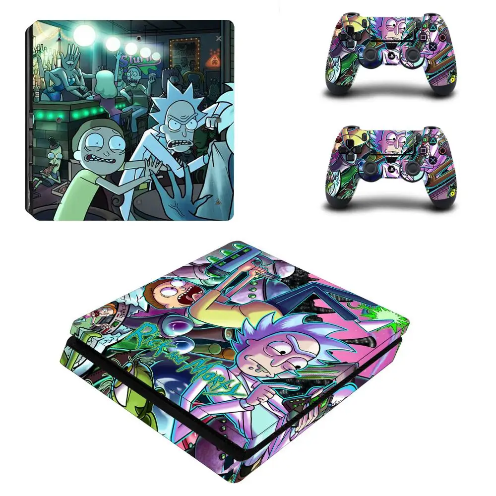 Rick and Morty полное покрытие лицевые панели PS4 тонкая кожа Виниловая наклейка, стикер для консоли Playstation 4 и контроллеров PS4 тонкая наклейка