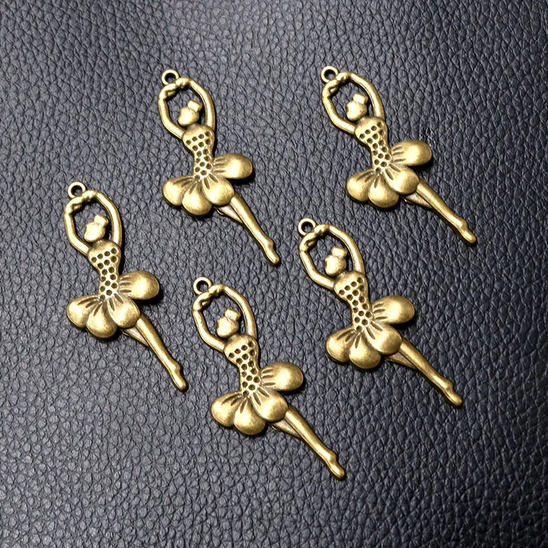 

6pcs/lot Ancient Bronze Ballerina Charm Metal Pendants DIY Necklaces Bracelets Jewelry Handicraft Accessories 51*20mm P723