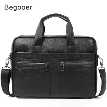 

Cowhide Leather Briefcase Men Genuine Leather Handbags Crossbody Bags Men's High Quality Luxury Business Laptop Shoulder Bags