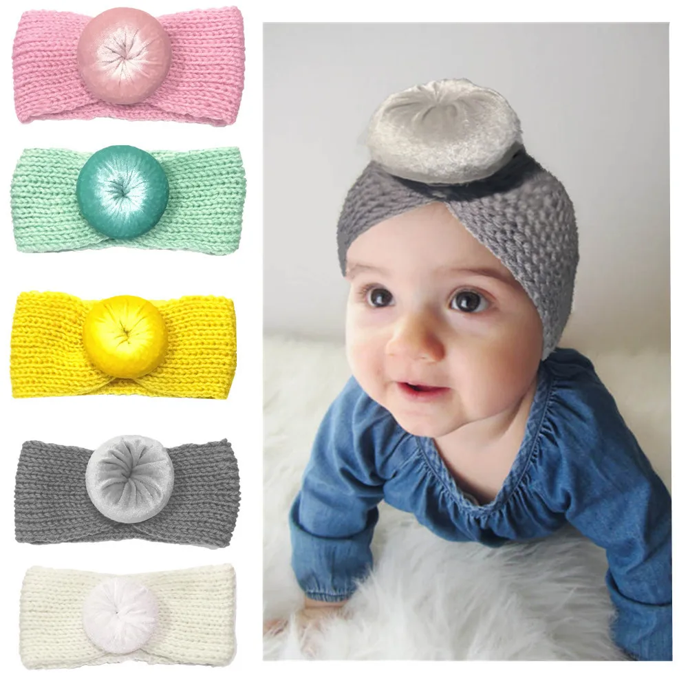 

Baby's Headwear Kids Girls Baby Toddler Turban Fashion Soft Knitted Headband Hair Band Accessories Headwear детские заколки