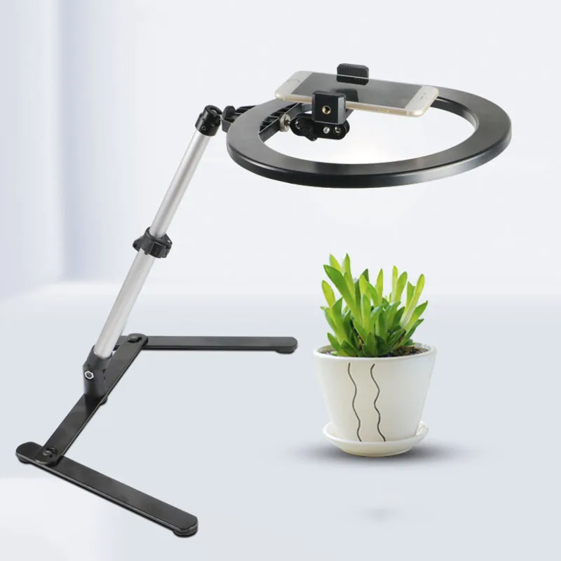 

10 inch LED Selfie Ring Light Studio Photography Photo Dimming Fill Ring Light with Tripod for Smartphone overhead bracket