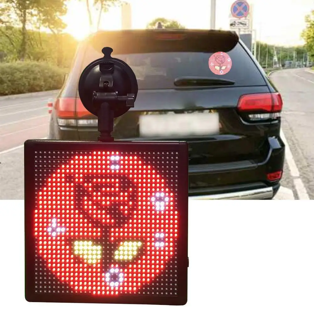 

Full color draadloze bluetooth App controle auto LED display Emoji smiley gezicht LED auto teken LED winkel voertuig LED display