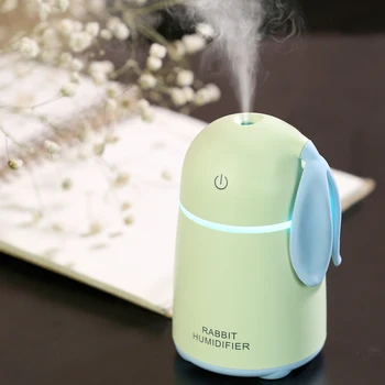 

Mini USB Aroma Diffuser With 7 Color LED LightCute Rabbit Humidifier 170ML Ultrasonic Car Air Humidifier