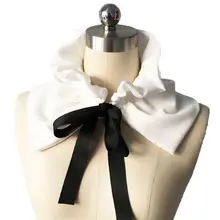 Прямая поставка& шифоновый галстук со шнуровкой грибковый край Поддельный Воротник Женская одежда для девочек Рубашка Декор Nov.28