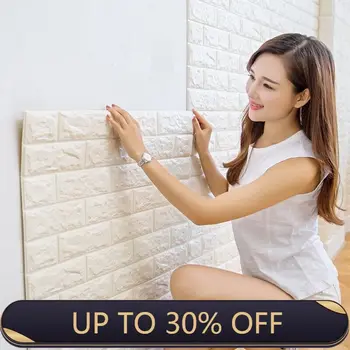 

Wallpaper 70cmX77cm PE Form 3D Wall Stickers Living Room Brick Pattern Wall Paper Stickie Kids Bedroom Home Decor Self adhesive