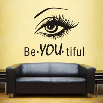 

Eye Eyelash Art Sticker Makeup Beauty Salon Decal Shop Store Business Wall Art Stickers Eye Eyelash Art Decal