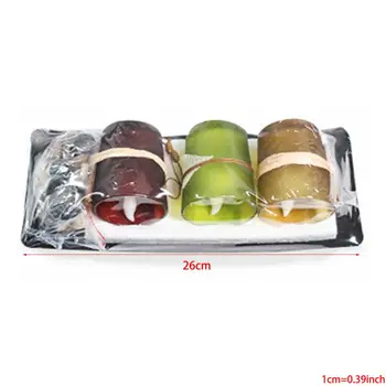 

Natural Candlescape Set 3 Decorative Candle Holders Rocks & Tray 634E