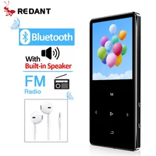 REDANT MP3 плеер Bluetooth hifi без потерь миниатюрный проигрыватель с fm радио наушники, Спорт MP 3 портативный металлический walkman