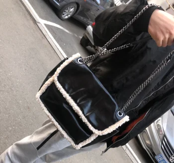 

Fashion women small bag chain girl messenger shoulder bag cover female vintage cute bag black winter miui32