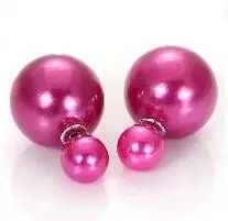Fushia Miasol 3 пары двухсторонние жемчужные серьги-гвоздики большой маленький круглый шар имитация жемчуга Серьги пусеты ювелирные изделия - Окраска металла: Fushia