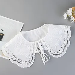 Lace Floral Hollow Fake Collars Shawl for Women Embroidery Shirt Female Detachable Collar Clothes Accessories