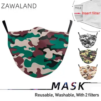 

Zawaland Fashion Reusable Face Mask Camouflage Color Printed Mouth Mask Cover Anti Pollution Masks for Women Men