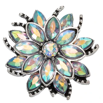 

New metal Petal Snap Button Jewelry 18mm Snap Buttons fit Snap sracelet Bangles Button Jewelry TZ9246