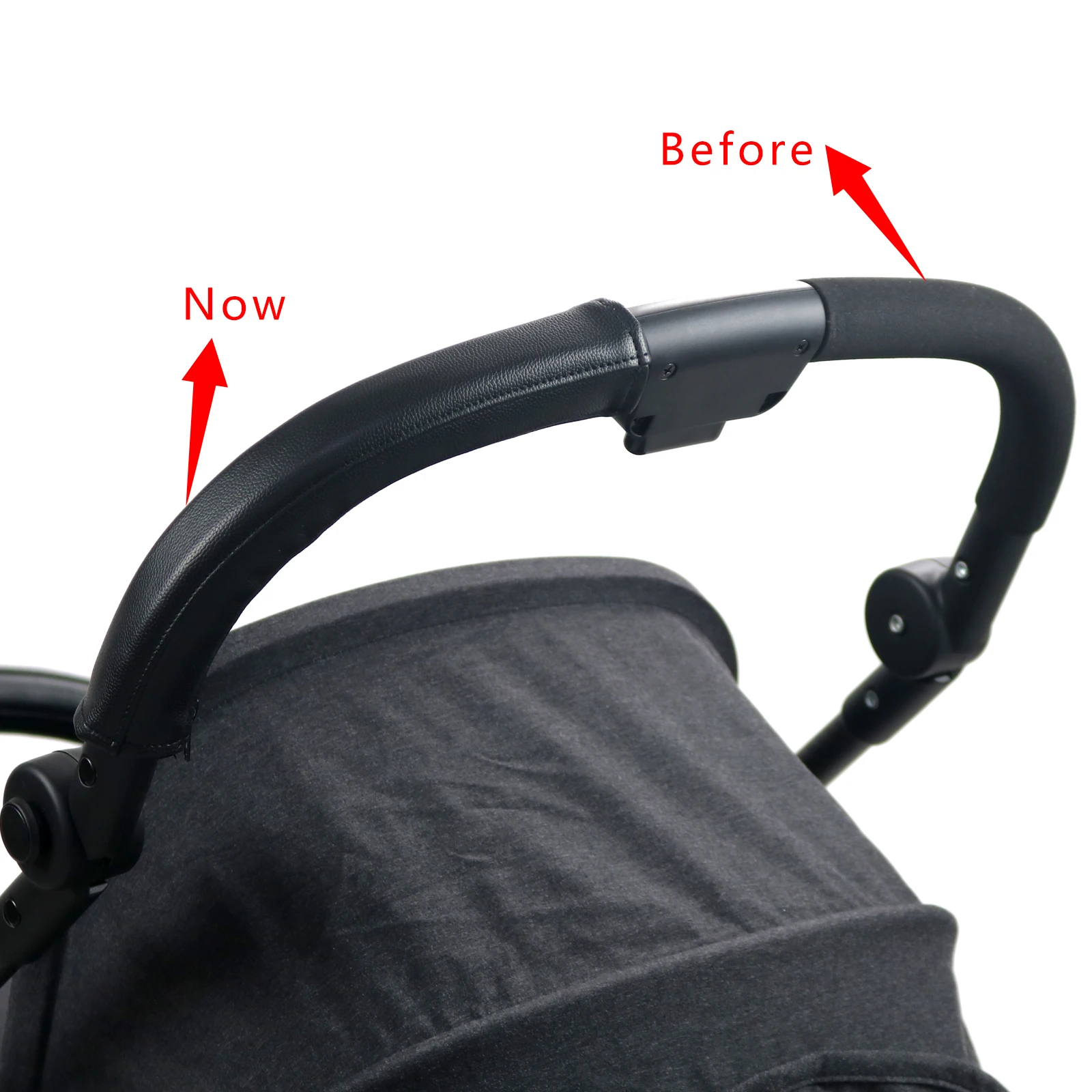 orbit baby stroller accessories	 Leather Handle Cover Suitable For  Cybex Eezy S Twist（+） 2 Stroller Pram Sleeve Case Armrest Cover Stroller Accessories Baby Strollers classic