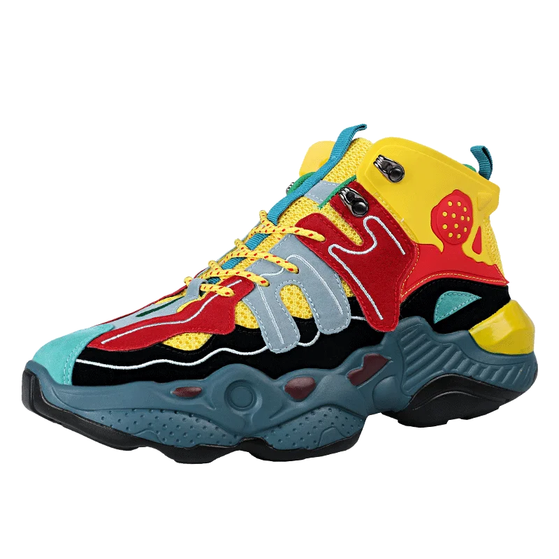 Oferta de zapatos de baloncesto Lebron James botas de entrenamiento de gimnasio altas botas de tobillo para hombre al aire libre - Цвет: Оранжевый