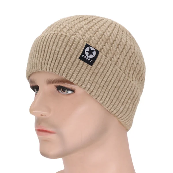 khaki Бренд Skullies Beanies Мужская Зимняя Шапка-бини зимние шапки для мужчин шапка зимняя вязаная шапка женская шапка Homme мужская маска прочная чашка - Цвет: khaki