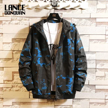 

JANPAN Style 2019 Spring Autumn Thin Camouflage Jacket Men Streetwear Bomber Clothes Plus Asian Size M-5XL