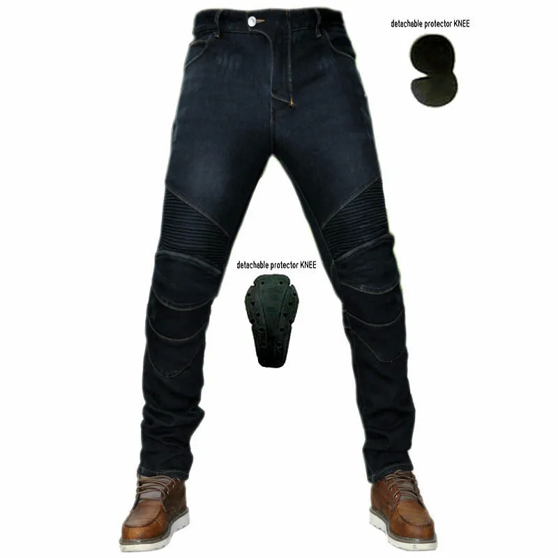 

Komine Classic Motorcycle Jeans Drop Resistance Slim Denim Cycling Riding Pants Motocross Off-road Pants with velvet for winter