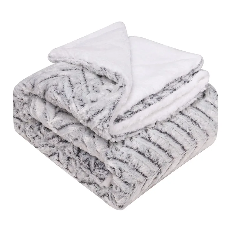 

1pc Super Soft Blanket Thick Hand Wash Double Layer Lambskin Imitation Fur Sofa Blanket Soft Blanket
