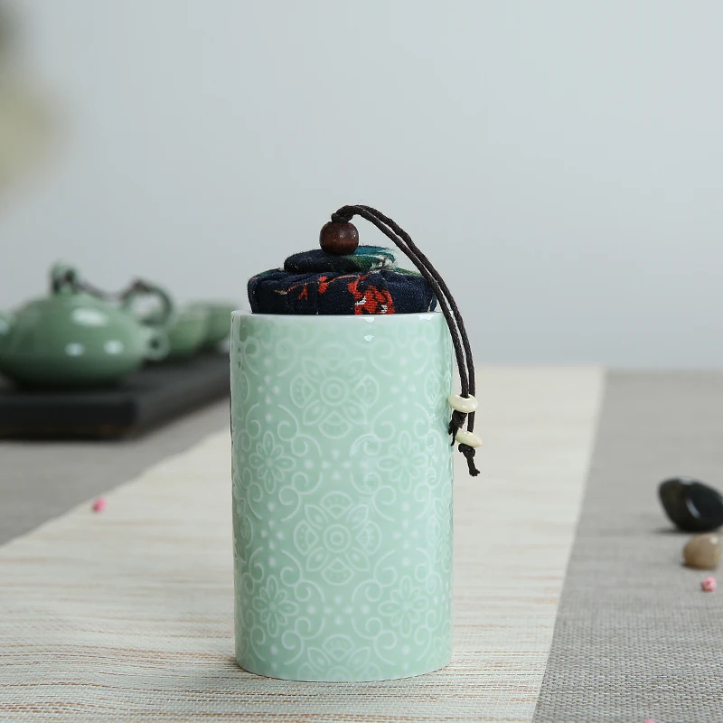 #^Special Price Celadon Tea Jars Food Container Tanks Candy Coffee Storage Box Kitchen Spices Nuts Sealed Pot Sugar Bottles Ceramic Jar 5.8*9cm #^Special Price Celadon Tea Jars Food Container Tanks Candy Coffee Storage Box Kitchen Spices Nuts Sealed Pot Sugar Bottles Ceramic Jar 5.8*9cm