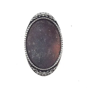 

5pcs Fashion Brooch Base Trays Antique Silver Tone Brooch Jewelry Findings Fit 25x35mm Glass Pattern Or Clear Cabochon Setting