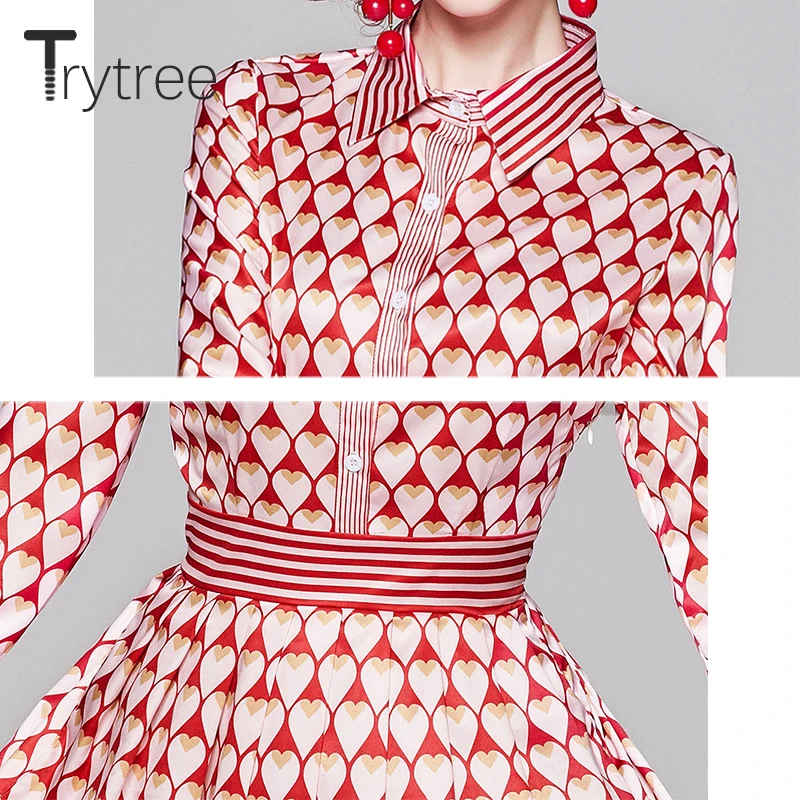 Осенне зимнее женское Повседневное платье Trytree однобортное модное элегантное