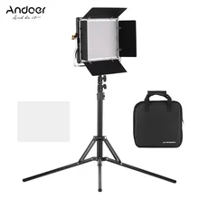 Andoer портативный светодиодный видео свет 3200-5600K студийная фотография светодиодный фонарь-кольцо для видеосъемки освещение с держателем осветительной стойки