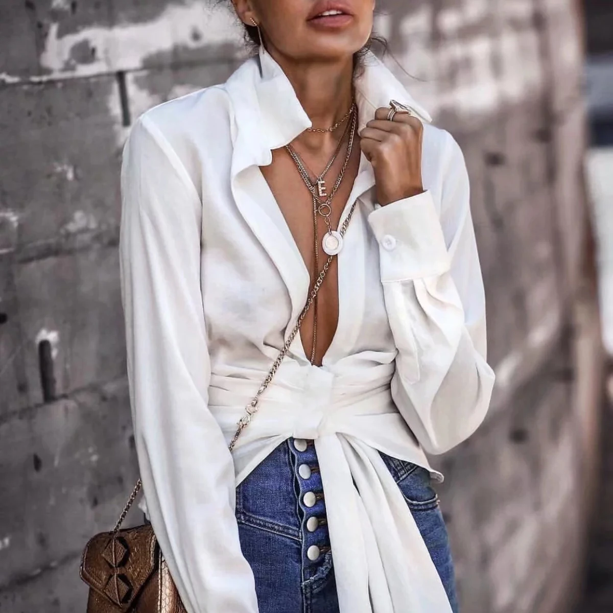 

2019 Autumn Women White Shirt Turn Down Collar Long Sleeve Bow Sexy Cotton Shirt Party Sexy Slim Blouses