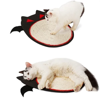 

Bat-shaped Halloween Gift For Pets Cats Holiday Cute Durable Sisal Scratching Mat Scratcher Sleeping Pad
