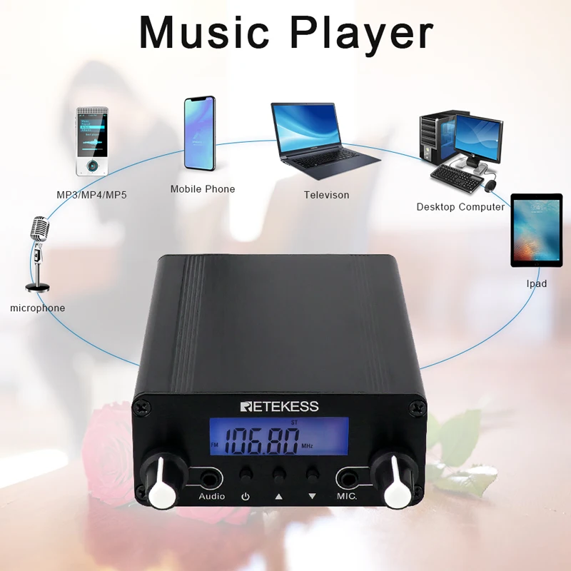 Retekess TR508 Wireless FM Broadcast Transmitter