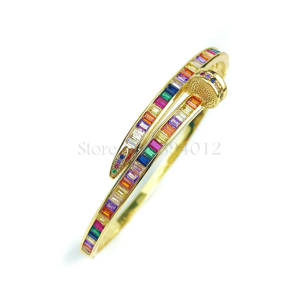 Женский модный элегантный разноцветный Регулируемый Браслет манжета из циркония для моделирования ногтей