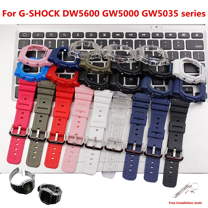 Аксессуары для часов CASIO G SHOCK DW5600 GW5000 GW5035 чехол с ремешком из смолы мужчин и