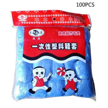 

100PCS Waterproof Boot Covers CPE Disposable Shoe Covers Rain Shoe Covers Mud-proof