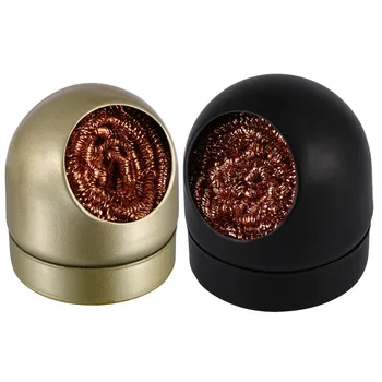 

Cleaning Ball Welding Desoldering Soldering Iron Mesh Filter Cleaning Nozzle Tip Copper Wire Cleaner Ball Metal Box Clean Ball