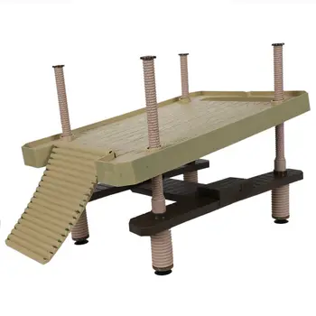 

New Reptile Large Turtle Square Pier Platform With Ramp Ladder Basking Floating Plastic Durable High Quality
