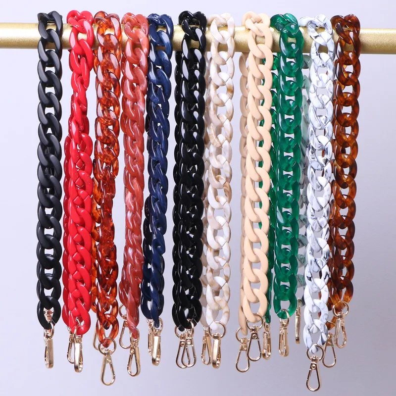 

Fashion Decoration Big Long Colorful Resin Acrylic Bag Strap Shoulder Jewelry Phone Chain Gift For Women