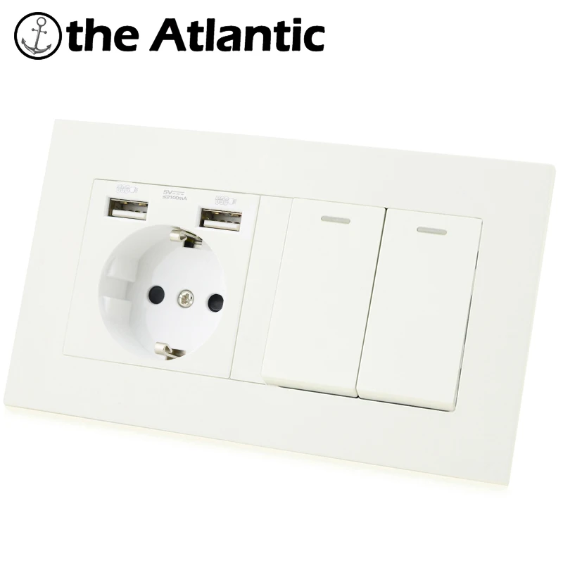 Розетка Atlectric DE EU RU 1 2 3 4 комплекта позиционный кнопочный светильник двойной usb