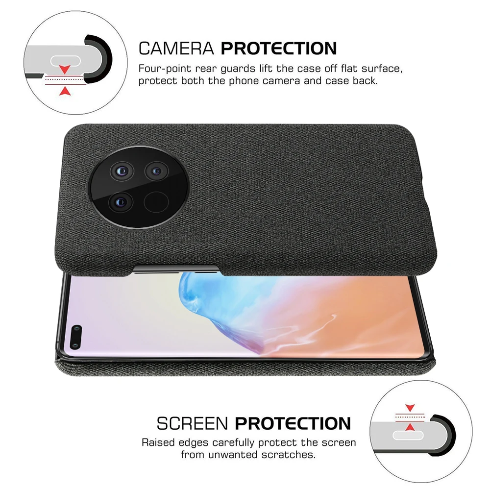 Ультратонкий матовый тканевый чехол для Huawei Mate 40 Pro 30 P40 P30 Lite P Smart 2020 Y5P Y6P с защитой
