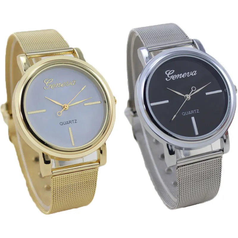 

Hot Selling New Style Geneva Watch WOMEN'S Watch Fashion Gold Cool Popular Watch Men's Leisure Table