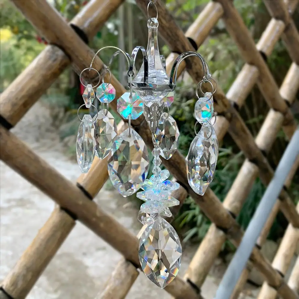 Suncatcher H&D Crystal Horse Eye Prisms For Window Hanging Ornament Rainbow Maker Hanger for Home,Garden Christmas Decoration sun catcher,sun catchers,window ornament