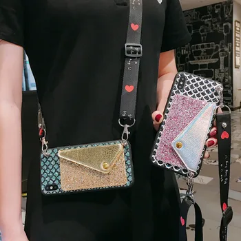 

Fashion Lanyard Crossbody Necklace Cord Wallet Case For iPhone 11 XS MAX XR X 7 8 6 6S Plus Card Slot With Shoulder Strap Cover