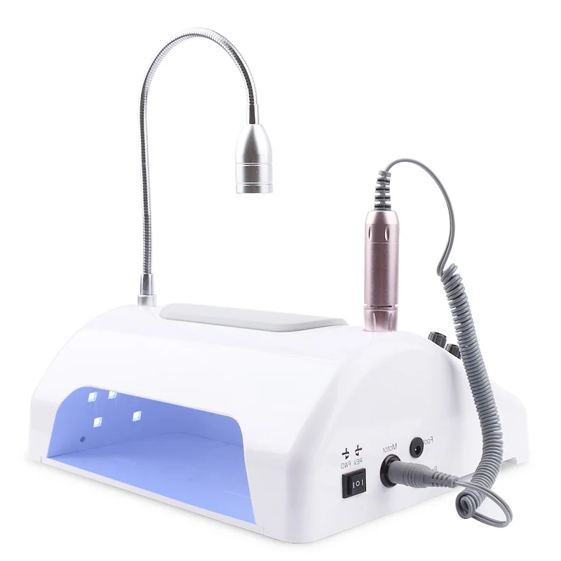 

5-IN-1 Nail Dust Vacuum Cleaner Nail Drill Manicure Machine&UV Lamp Extractor Fan for Manicure Nail Tool Dust Collector EU Plug